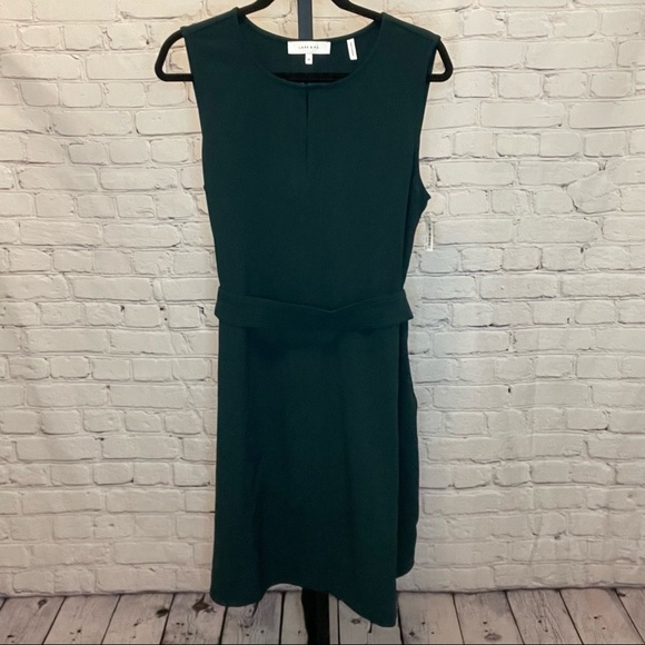 NWT Lark & Rd Dark Green Dress With Tie at Waist Size 14 - Picture 1 of 5